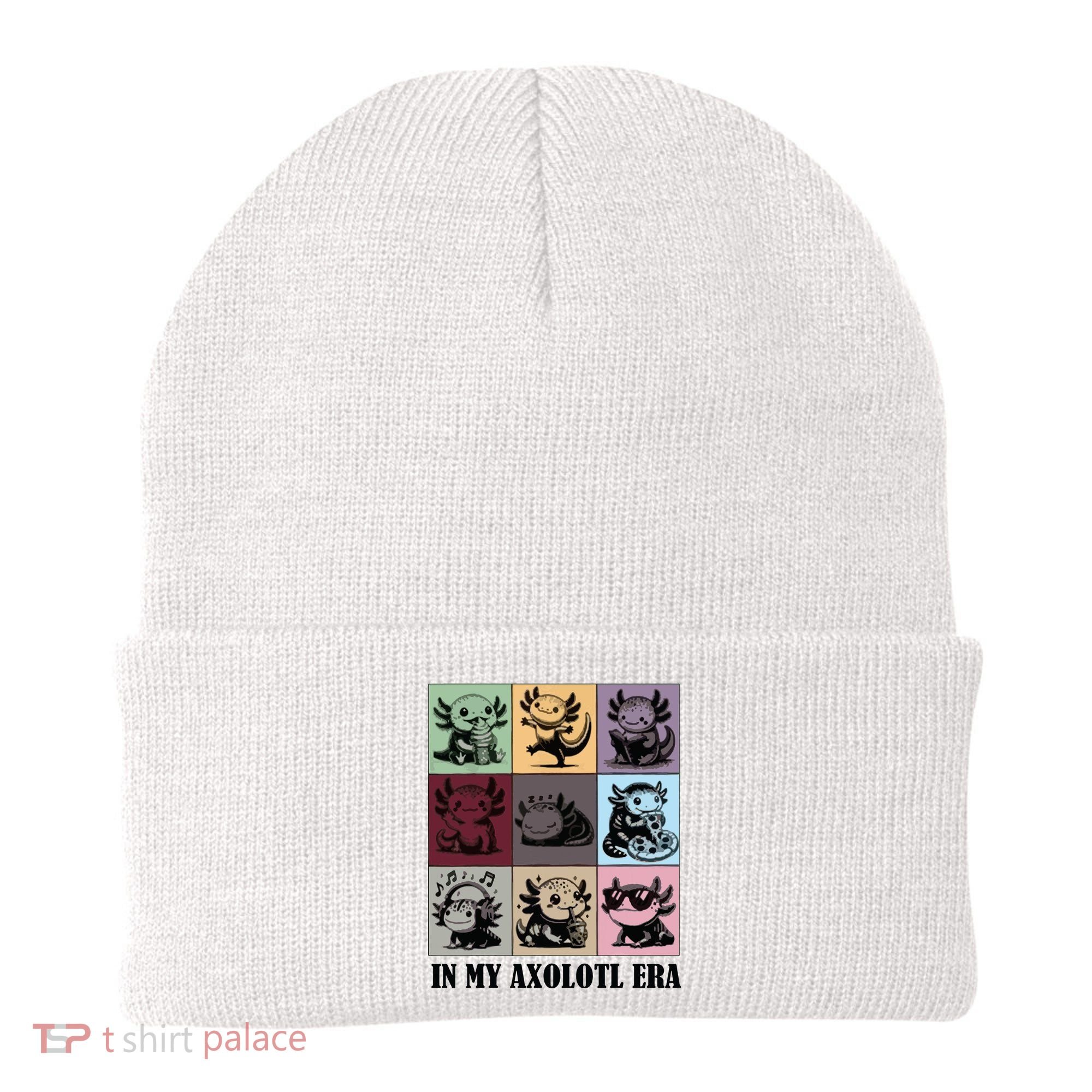 Funny Axolotl Quote In My Axolotl Era Graphic Cool Axolotl Beanie