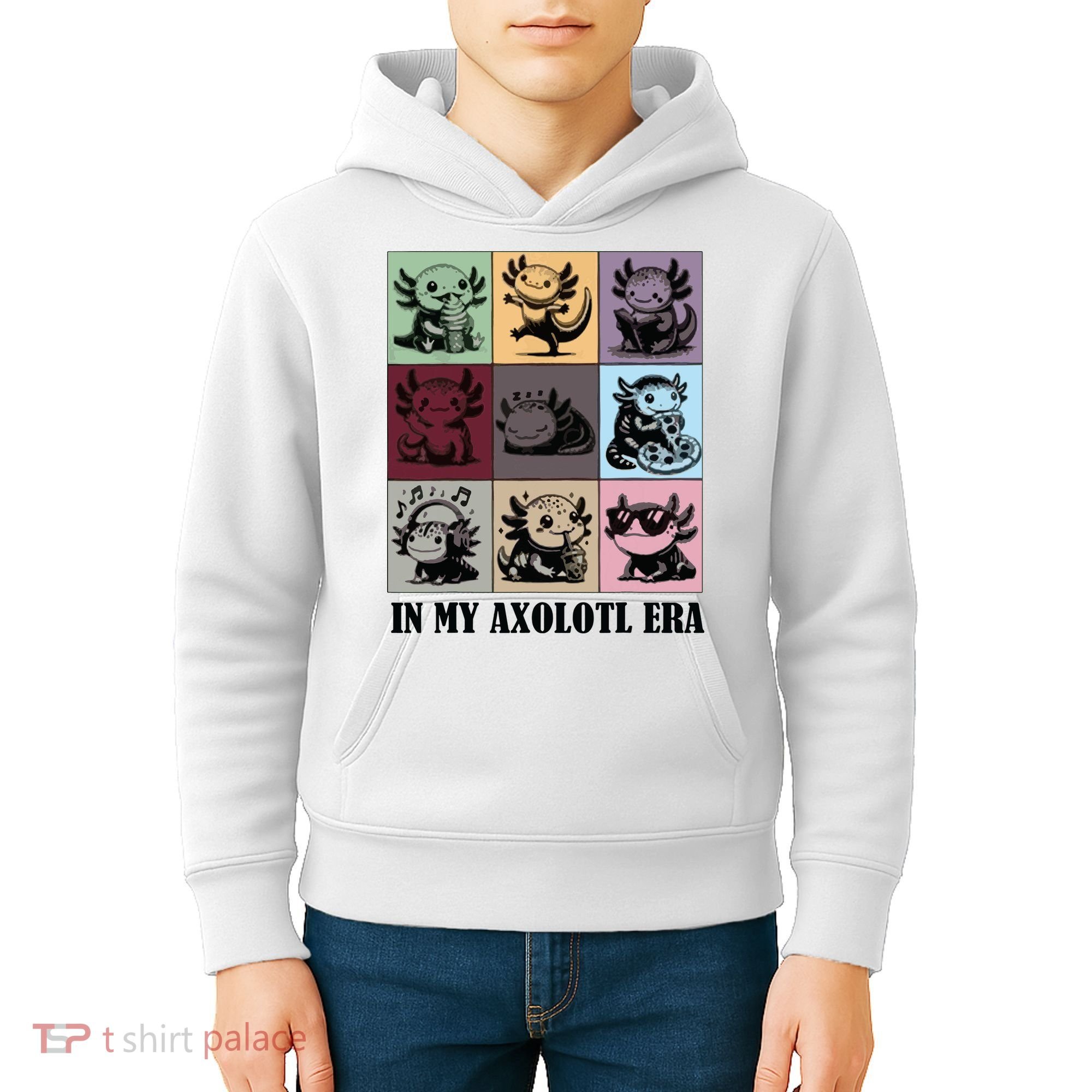 Funny Axolotl Quote In My Axolotl Era Graphic Cool Axolotl Kids Hoodie