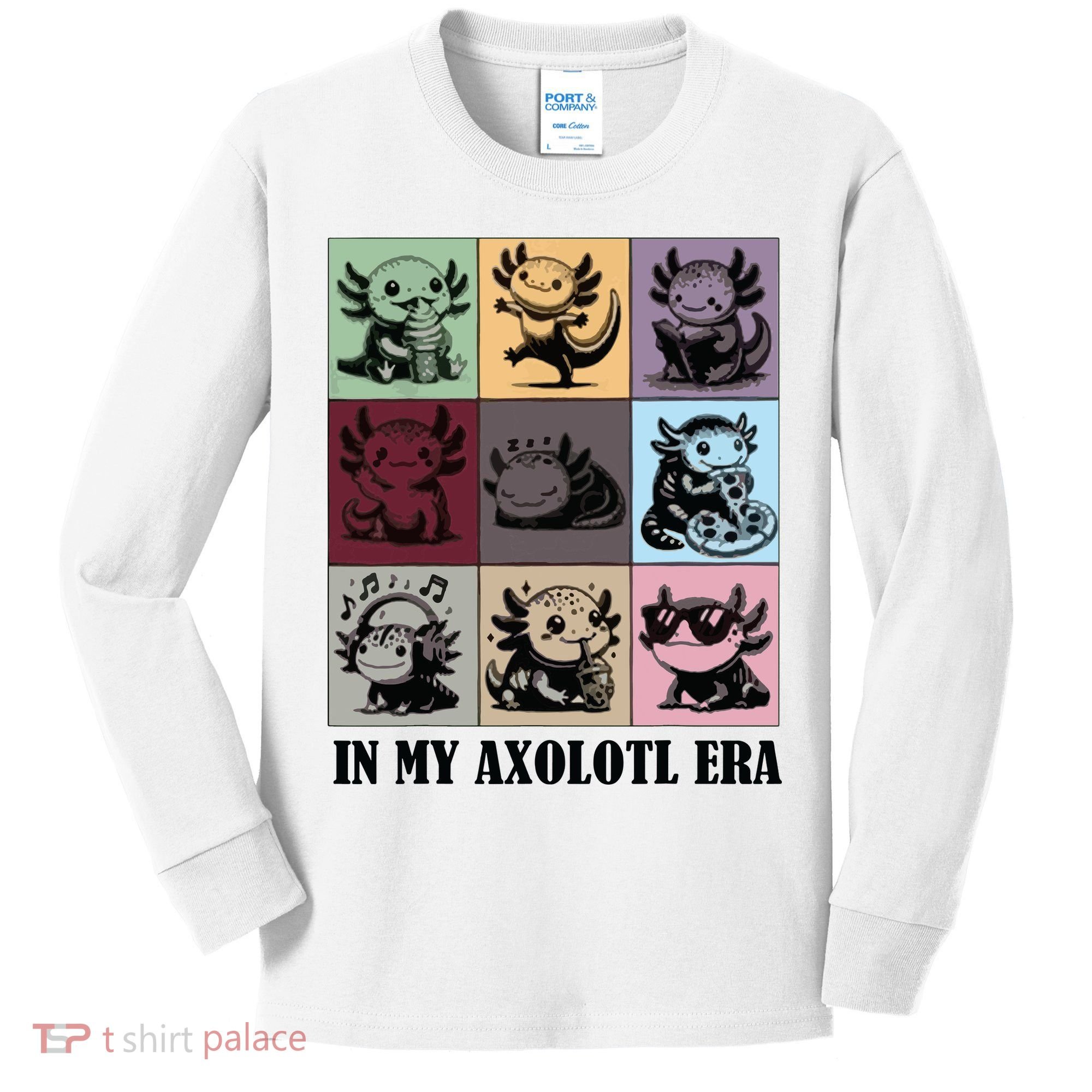 Funny Axolotl Quote In My Axolotl Era Graphic Cool Axolotl Kids Long Sleeve Shirt