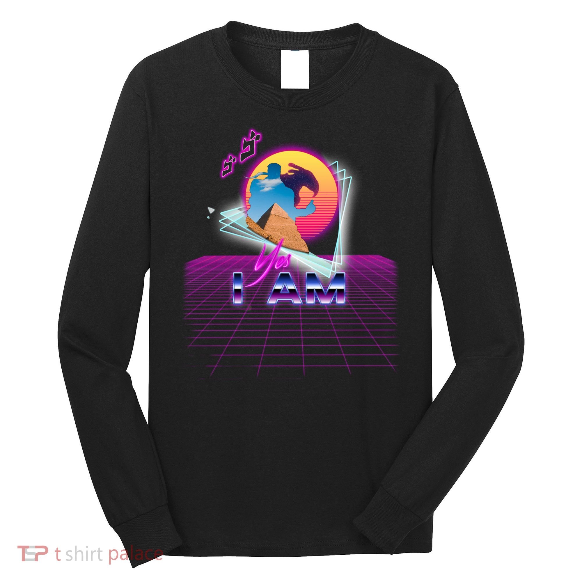 Funny Aesthetic Retro Vaporwave Synthwave Avdol Yes I Am Meme Quote Long Sleeve Shirt