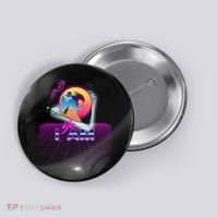 Funny Aesthetic Retro Vaporwave Synthwave Avdol Yes I Am Meme Quote Button thumb 0
