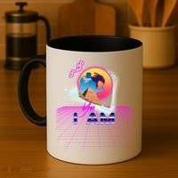 Funny Aesthetic Retro Vaporwave Synthwave Avdol Yes I Am Meme Quote Coffee Mug thumb 4