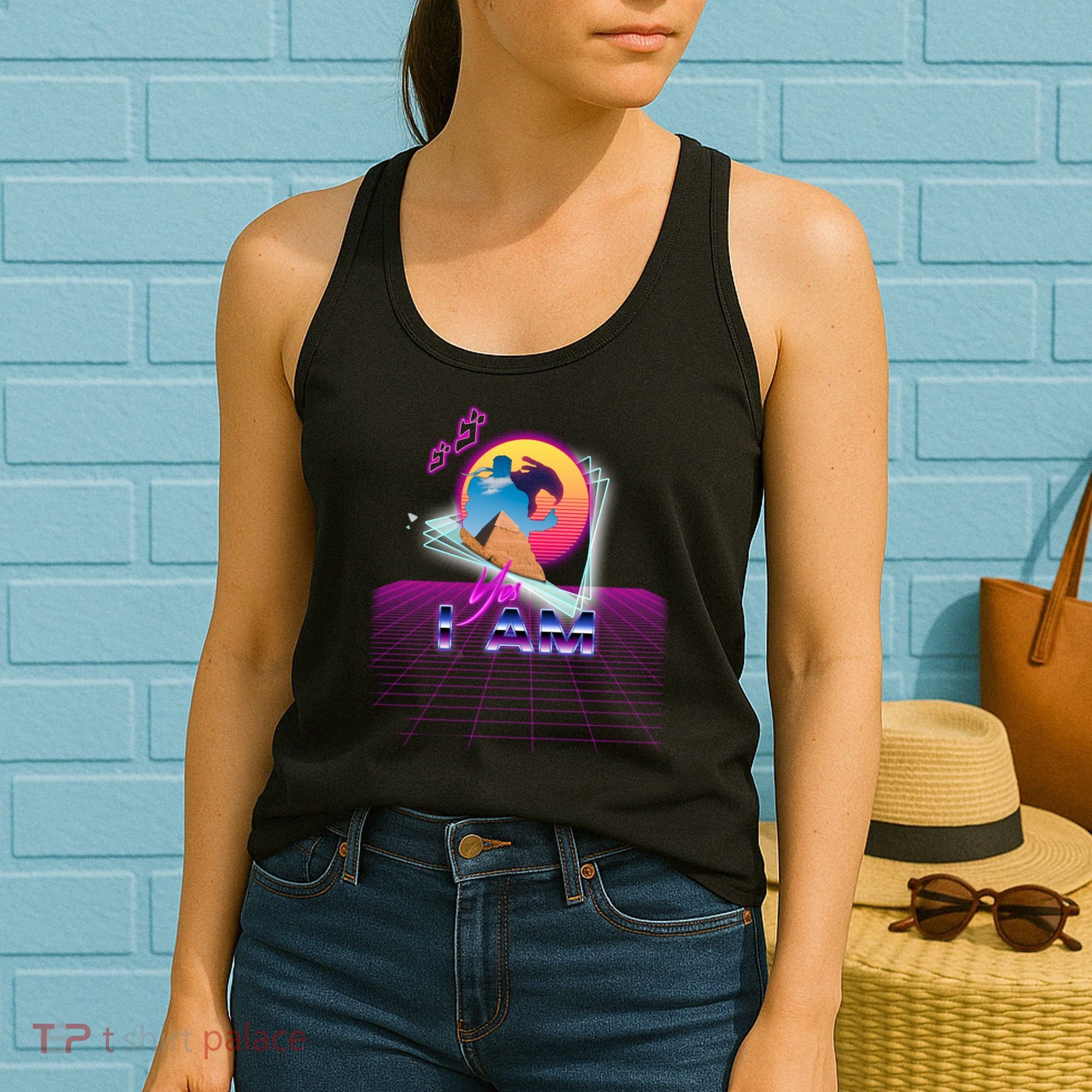 Funny Aesthetic Retro Vaporwave Synthwave Avdol Yes I Am Meme Quote Women's Tank Top
