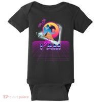 Funny Aesthetic Retro Vaporwave Synthwave Avdol Yes I Am Meme Quote Baby Bodysuit thumb 0