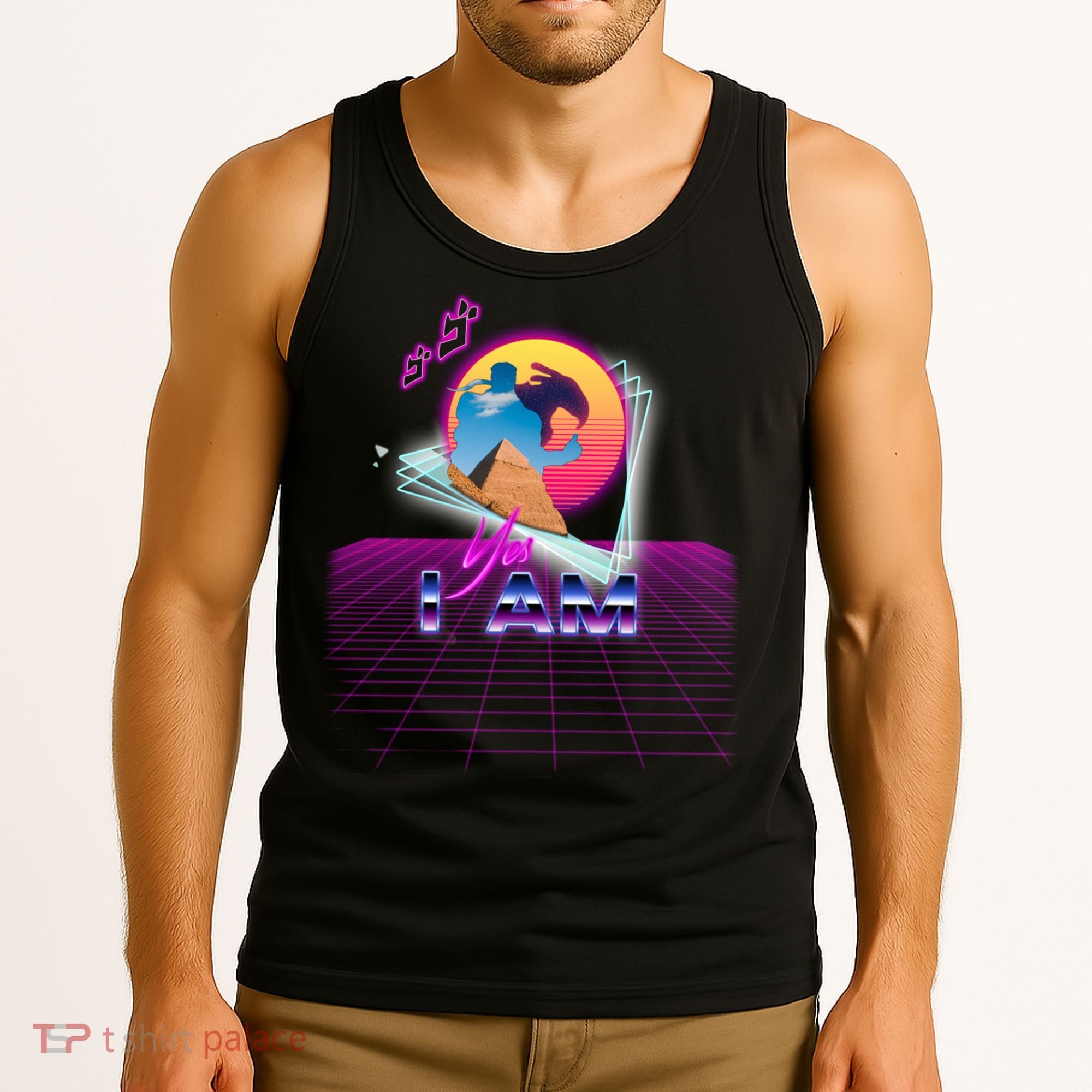 Funny Aesthetic Retro Vaporwave Synthwave Avdol Yes I Am Meme Quote Tank Top
