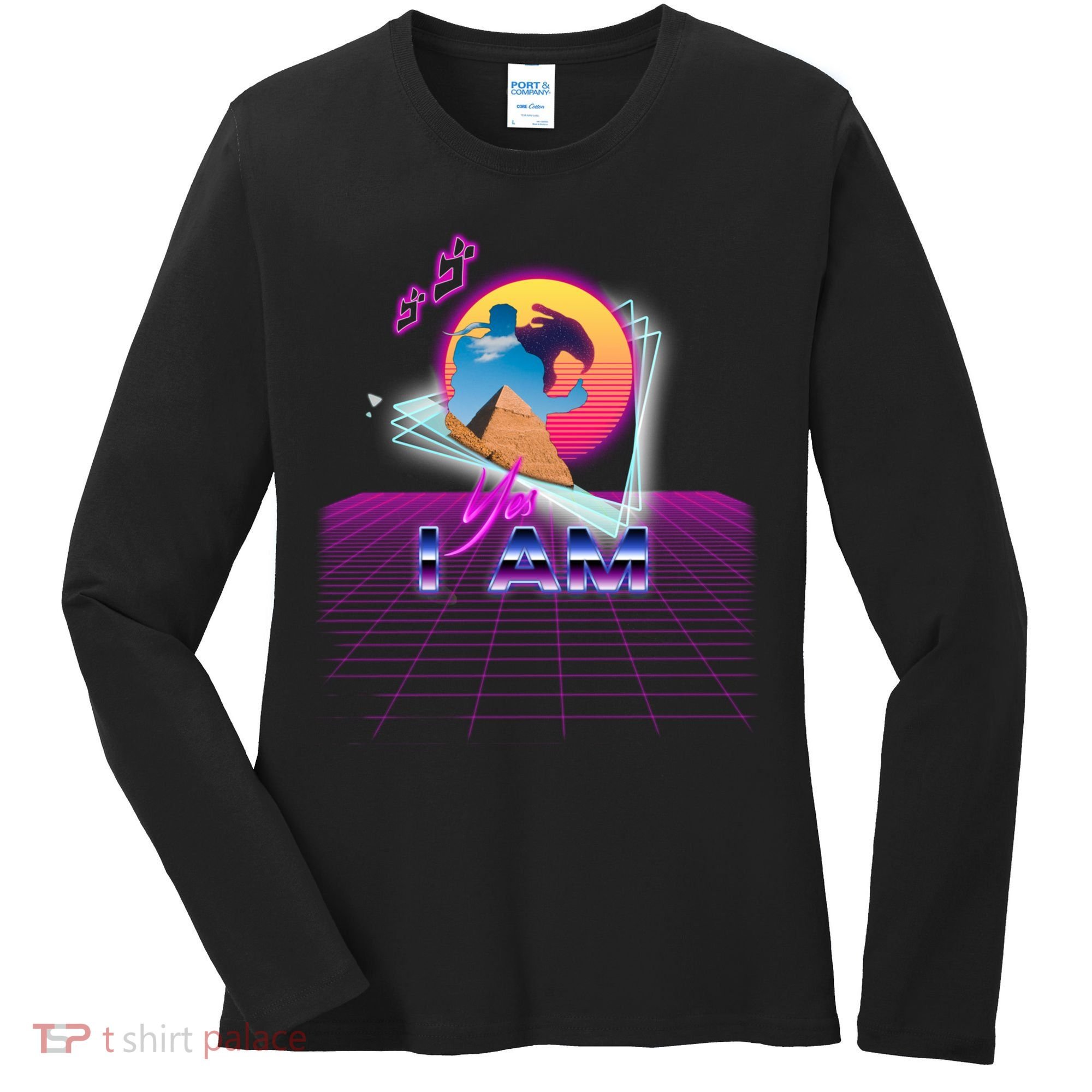 Funny Aesthetic Retro Vaporwave Synthwave Avdol Yes I Am Meme Quote Women's Long Sleeve Shirt