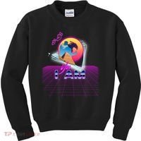 Funny Aesthetic Retro Vaporwave Synthwave Avdol Yes I Am Meme Quote Kids Sweatshirt thumb 0