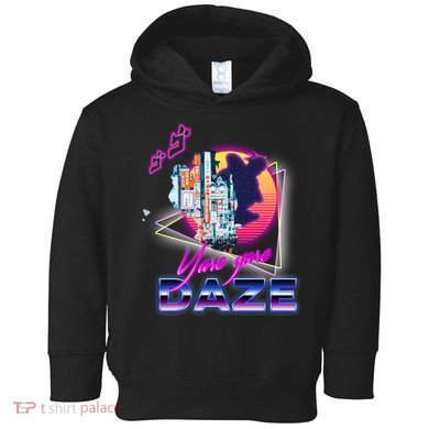 Funny Aesthetic Retro Vaporwave Synthwave Yare Yare Daze Meme Quote Toddler Hoodie