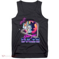 Funny Aesthetic Retro Vaporwave Synthwave Yare Yare Daze Meme Quote Tank Top thumb 0