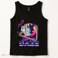 Funny Aesthetic Retro Vaporwave Synthwave Yare Yare Daze Meme Quote Tank Top thumb 2