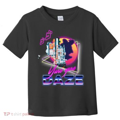 Funny Aesthetic Retro Vaporwave Synthwave Yare Yare Daze Meme Quote Toddler T-Shirt