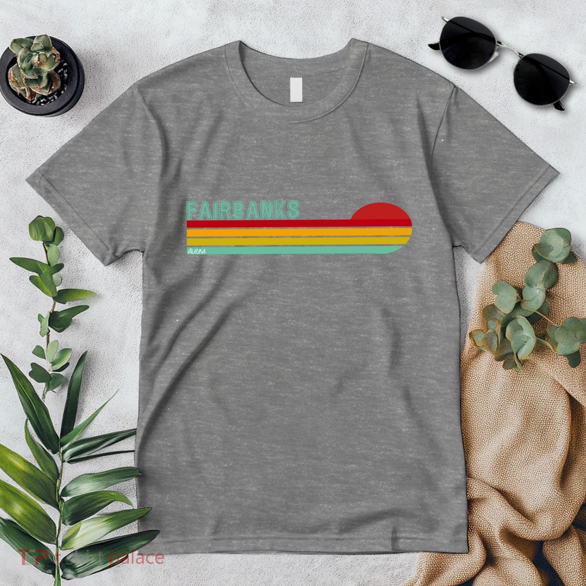 Fairbanks Alaska Retro Sunset Premium T-Shirt