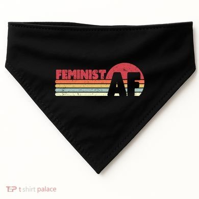 Feminist Af Retro Feminism Cool Gift USA-Made Doggie Bandana