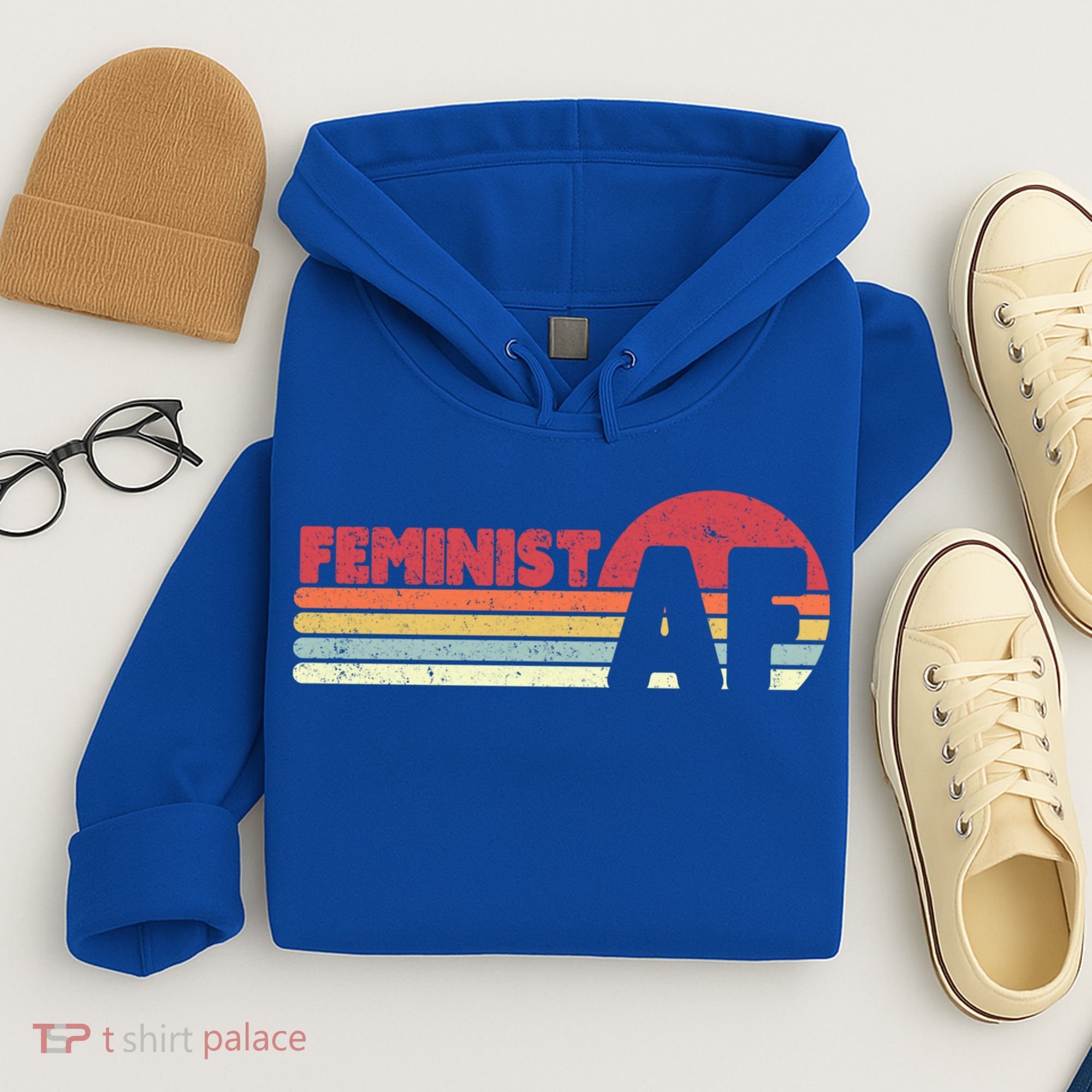 Feminist Af Retro Feminism Cool Gift Hoodie