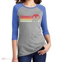 Feminist Af Retro Feminism Cool Gift Women's Tri-Blend 3/4-Sleeve Raglan Shirt thumb 2