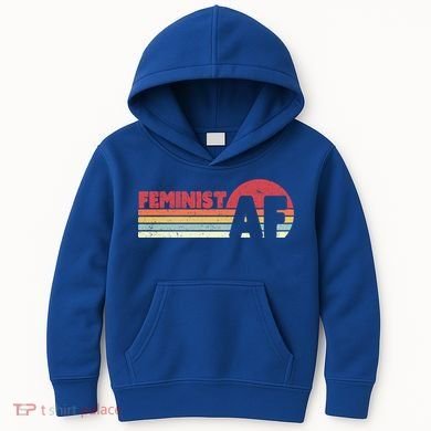 Feminist Af Retro Feminism Cool Gift Kids Hoodie
