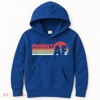 Feminist Af Retro Feminism Cool Gift Kids Hoodie thumb 0