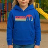 Feminist Af Retro Feminism Cool Gift Kids Hoodie thumb 3