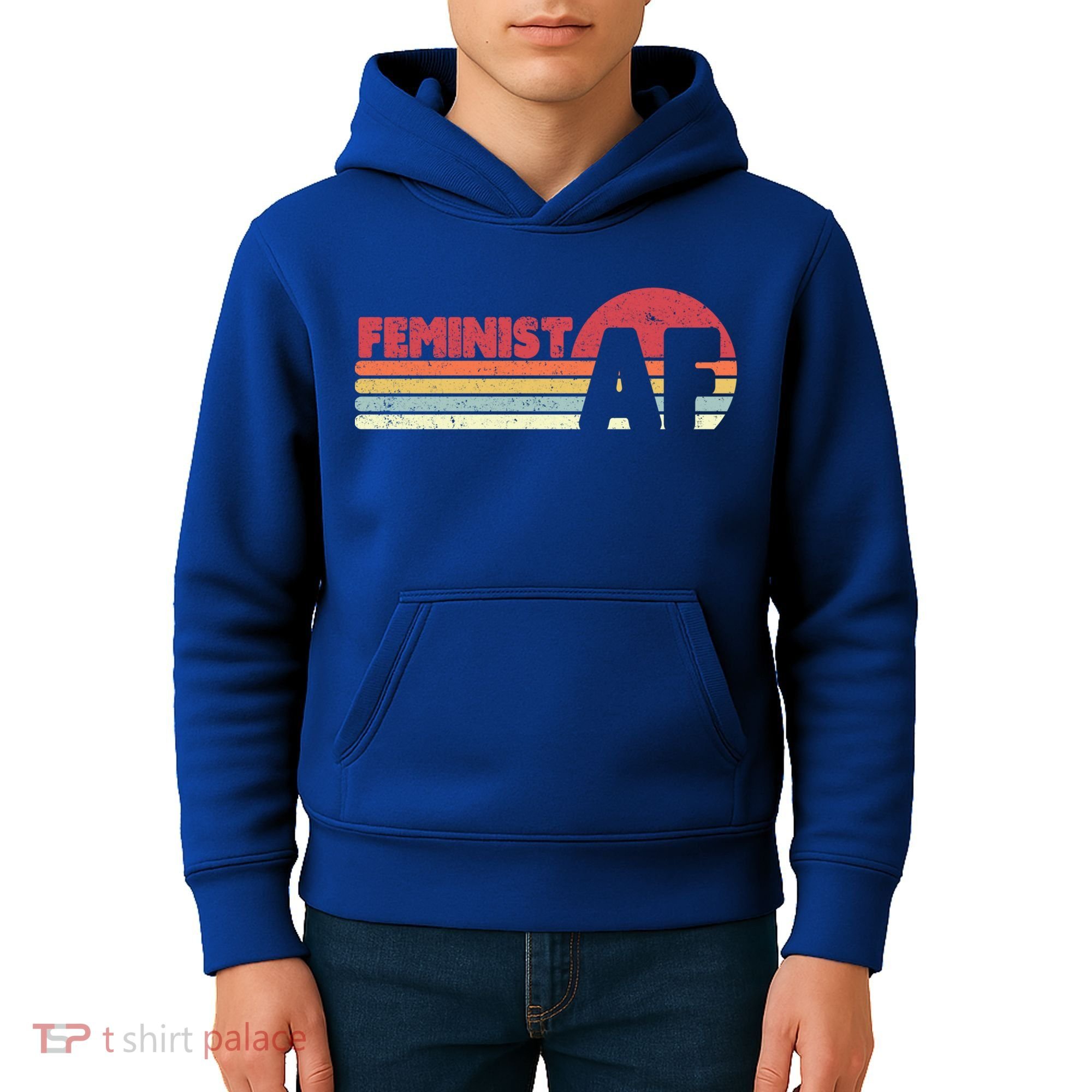 Feminist Af Retro Feminism Cool Gift Kids Hoodie