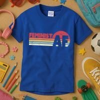 Feminist Af Retro Feminism Cool Gift Kids T-Shirt thumb 3