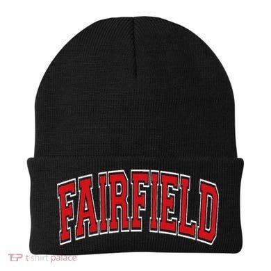 Fairfield Arched Red Text Beanie