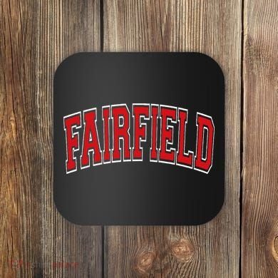 Fairfield Arched Red Text Coaster