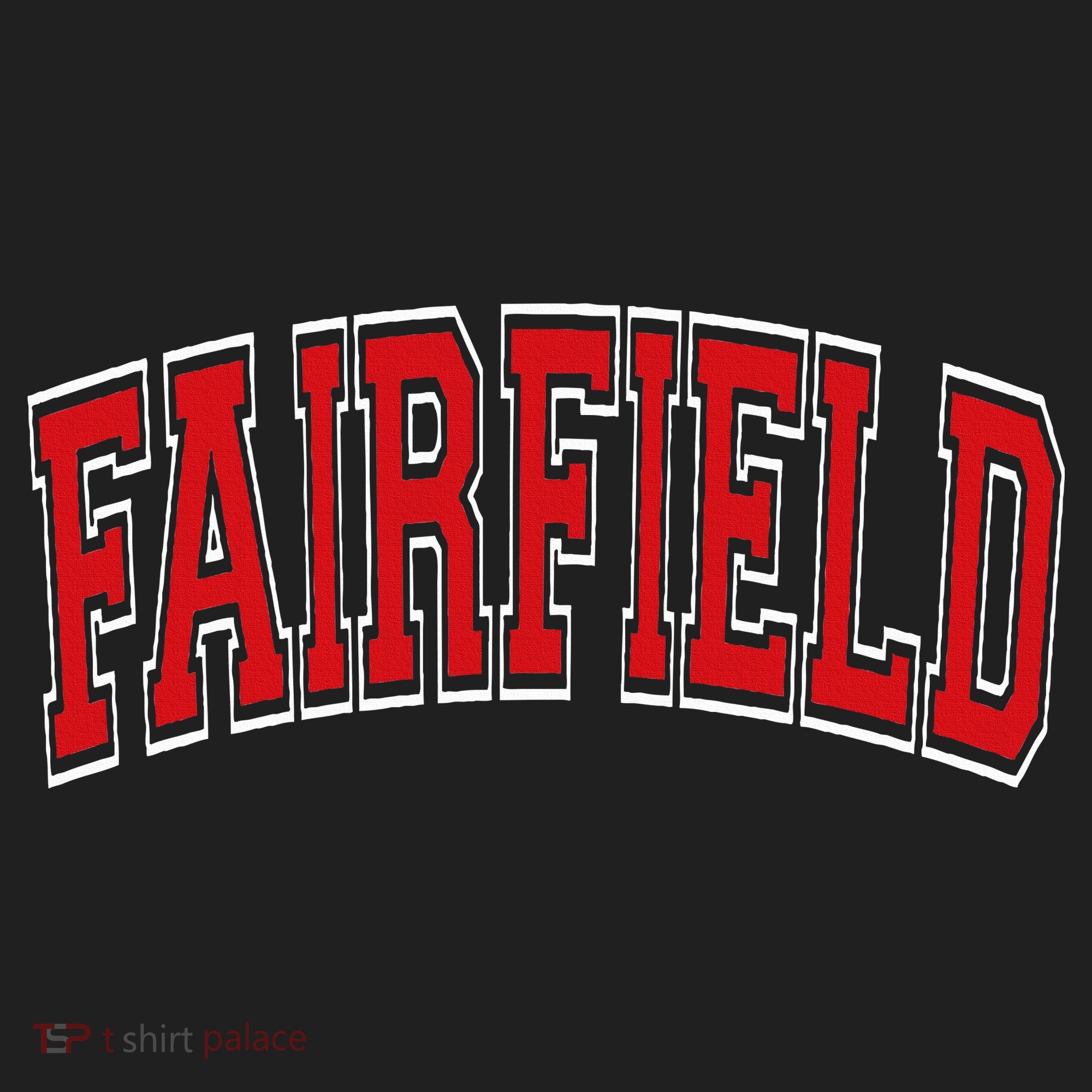 Fairfield Arched Red Text Hat