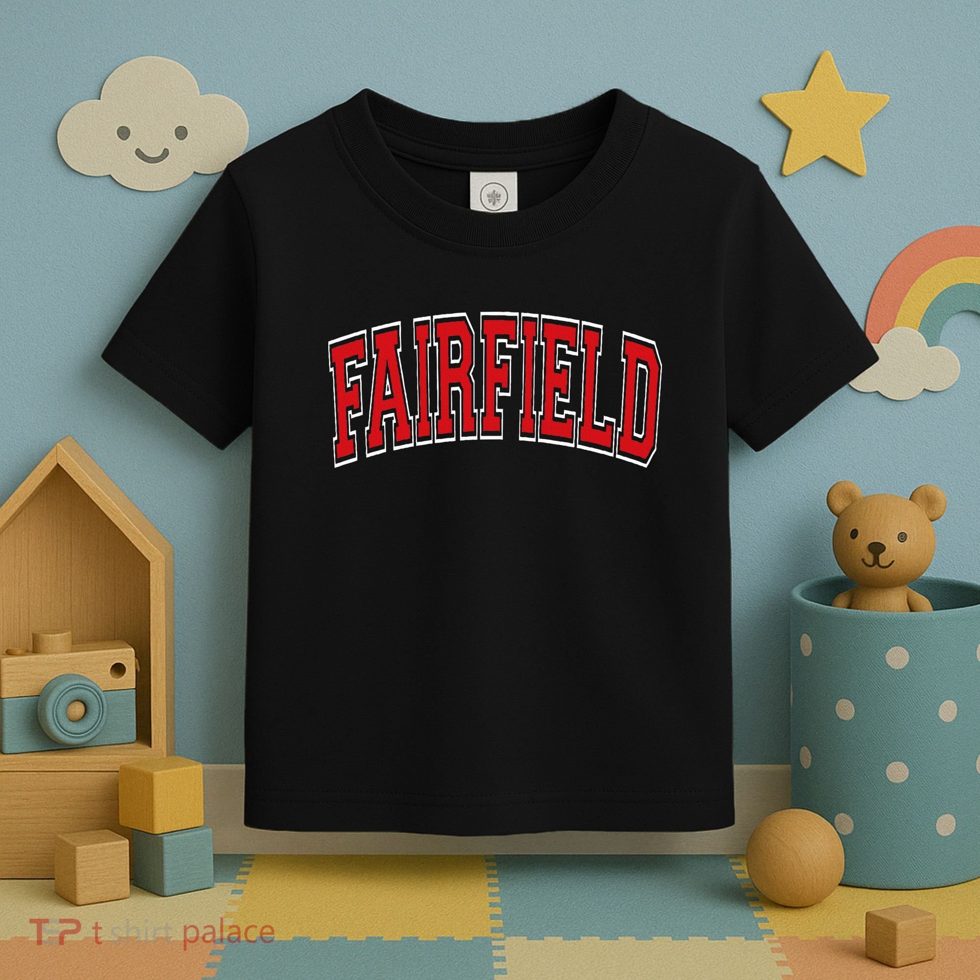 Fairfield Arched Red Text Toddler T-Shirt