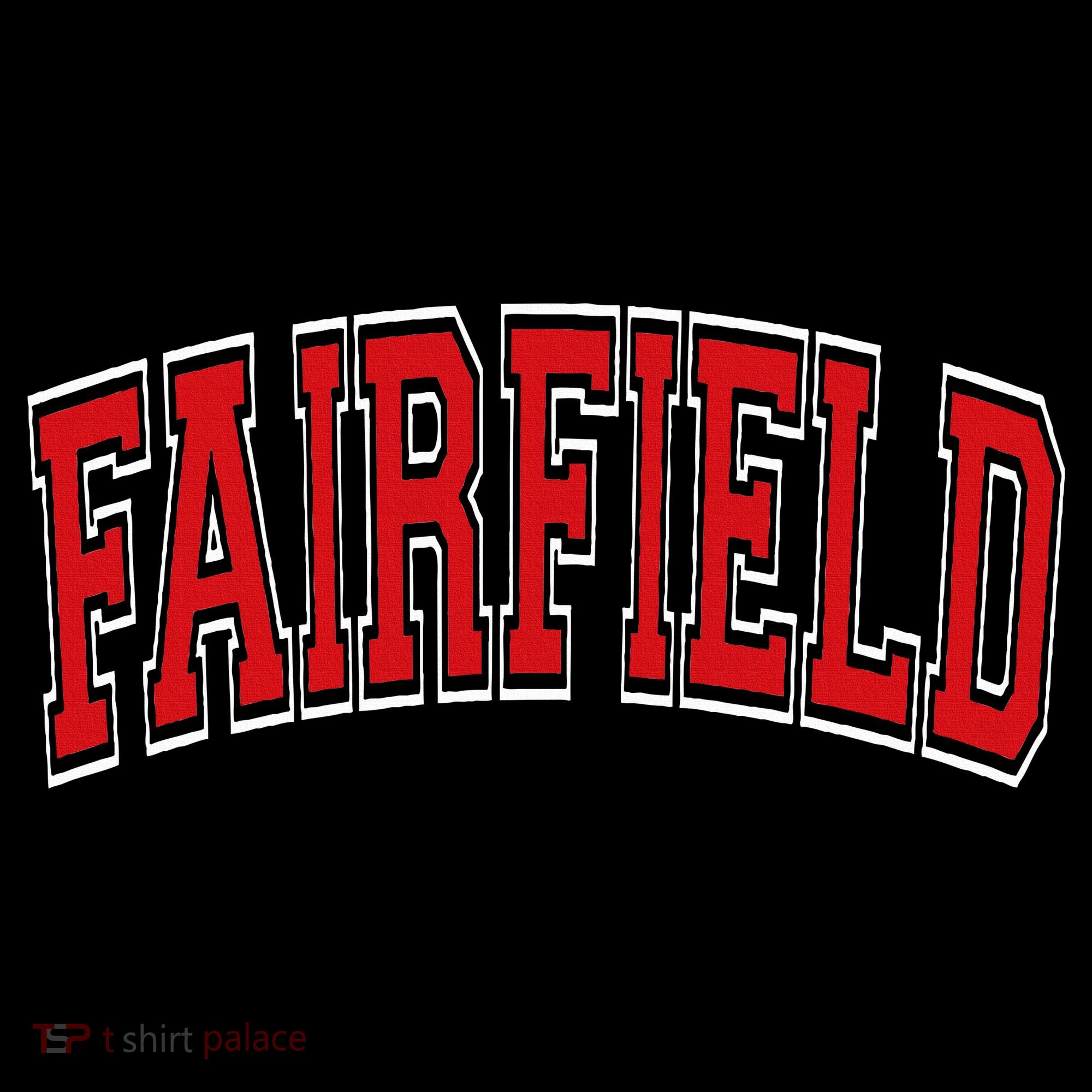 Fairfield Arched Red Text Visor