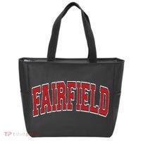 Fairfield Arched Red Text Tote Bag thumb 0