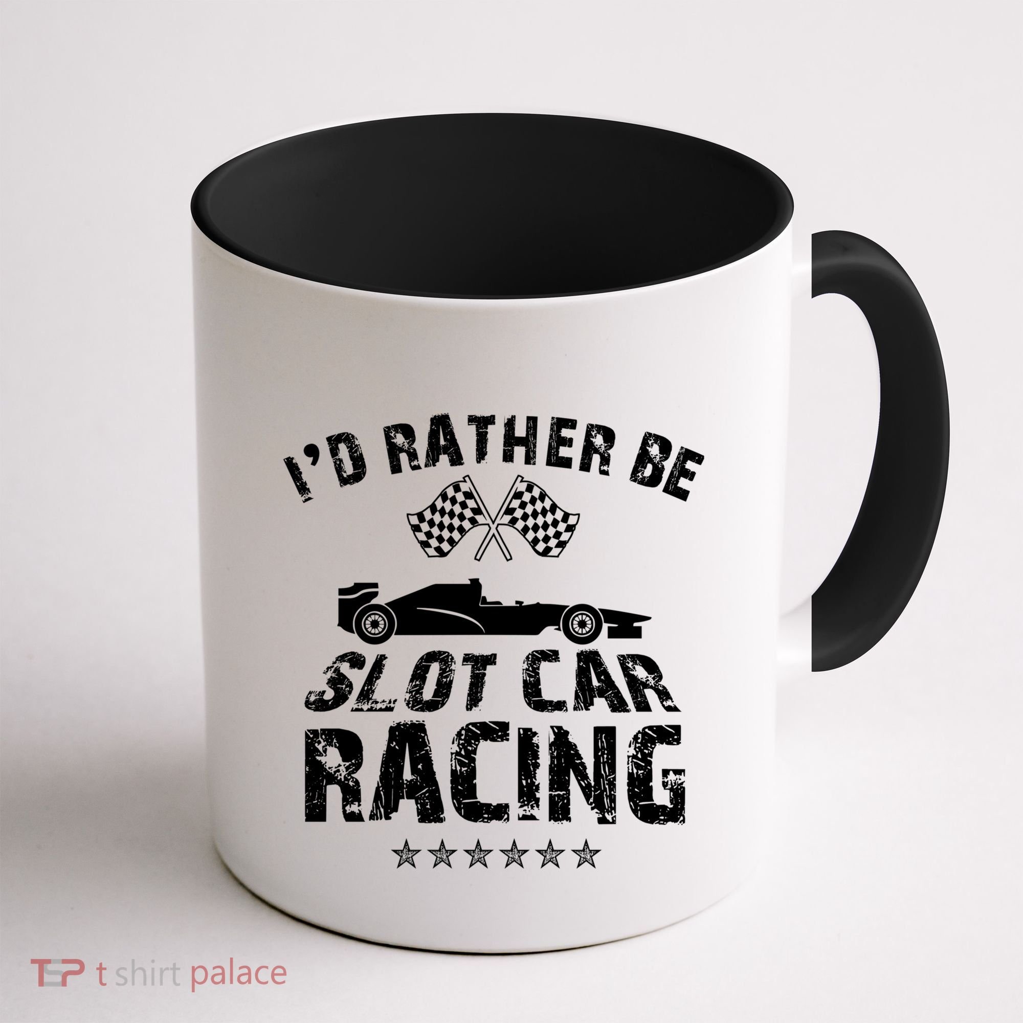 Formula Auto Racing Slot Car Checkered Flag Gift Coffee Mug