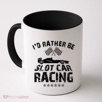 Formula Auto Racing Slot Car Checkered Flag Gift Coffee Mug thumb 0