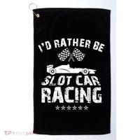 Formula Auto Racing Slot Car Checkered Flag Gift Golf Towel thumb 0