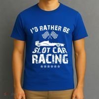 Formula Auto Racing Slot Car Checkered Flag Gift T-Shirt thumb 3