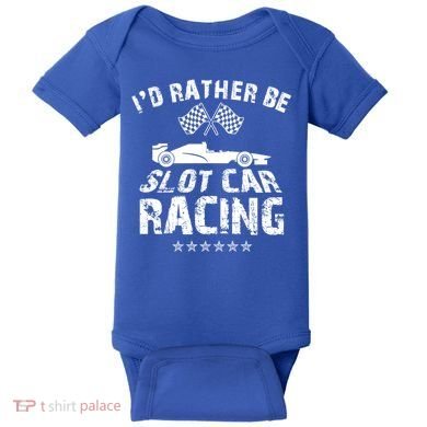 Formula Auto Racing Slot Car Checkered Flag Gift Baby Bodysuit