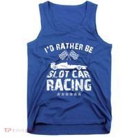 Formula Auto Racing Slot Car Checkered Flag Gift Tank Top thumb 0