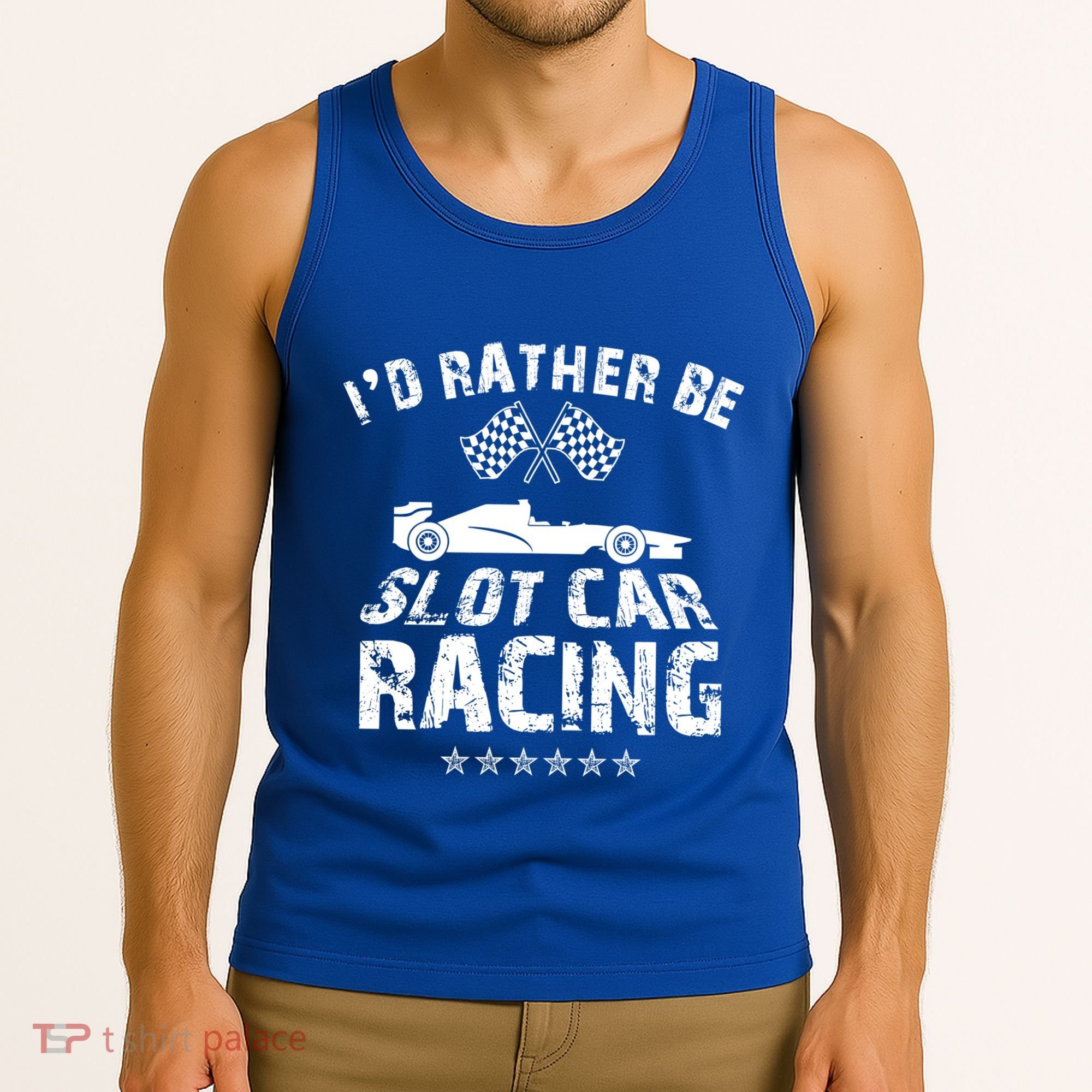 Formula Auto Racing Slot Car Checkered Flag Gift Tank Top