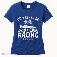 Formula Auto Racing Slot Car Checkered Flag Gift Women's T-Shirt thumb 0