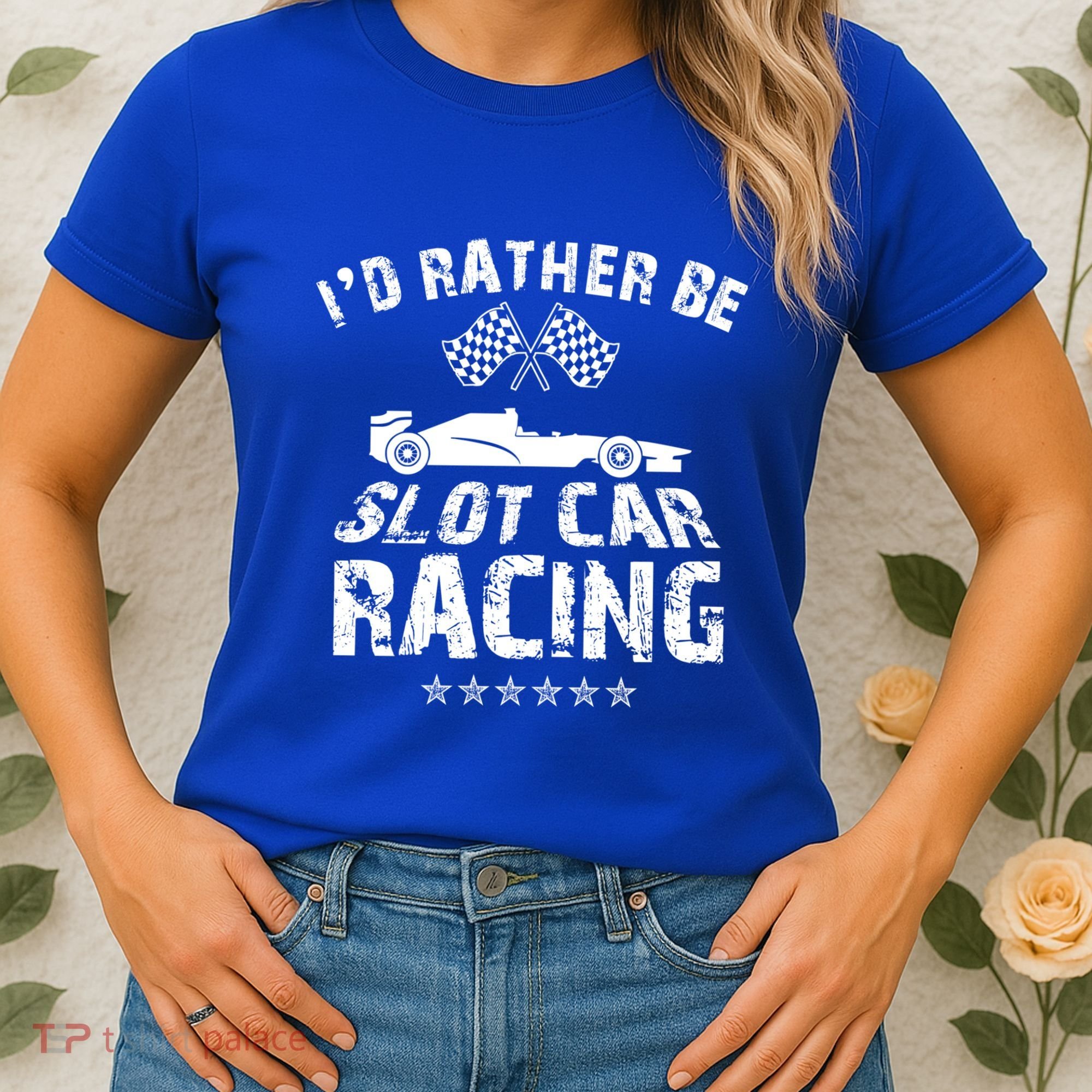 Formula Auto Racing Slot Car Checkered Flag Gift Women's T-Shirt