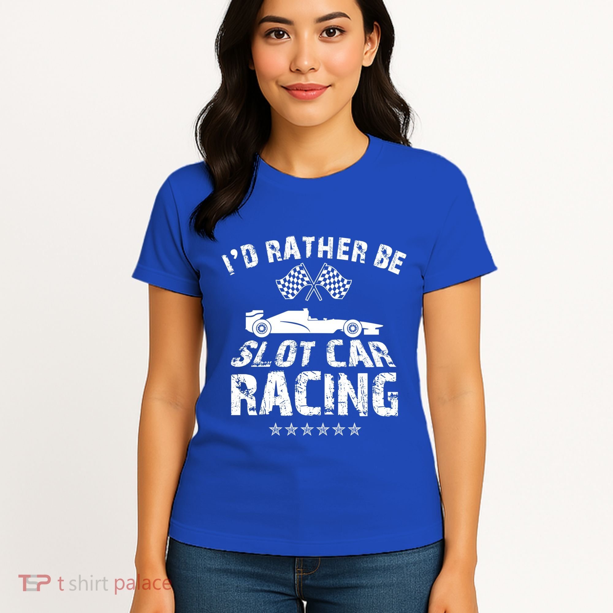 Formula Auto Racing Slot Car Checkered Flag Gift Women's T-Shirt