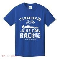 Formula Auto Racing Slot Car Checkered Flag Gift Kids T-Shirt thumb 0