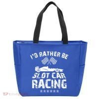 Formula Auto Racing Slot Car Checkered Flag Gift Tote Bag thumb 0