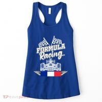 French Auto Race France Flag Formula Racing Car Racer Fans Gift Women's Tank Top thumb 0