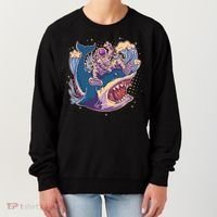 Funny Astronaut Riding Shark Women's Sweatshirt thumb 0