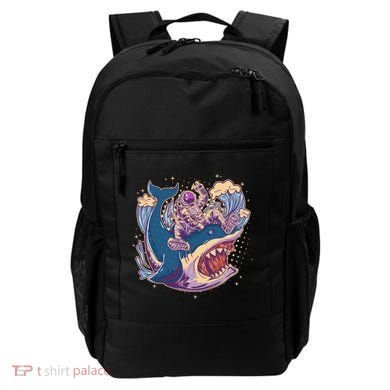 Funny Astronaut Riding Shark Backpack
