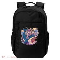 Funny Astronaut Riding Shark Backpack thumb 0
