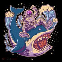 Funny Astronaut Riding Shark Toddler Hoodie thumb 2