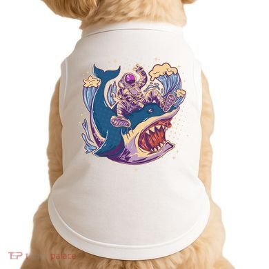 Funny Astronaut Riding Shark Doggie Tank