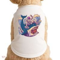 Funny Astronaut Riding Shark Doggie Tank thumb 0