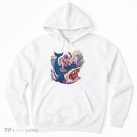 Funny Astronaut Riding Shark Hoodie thumb 0